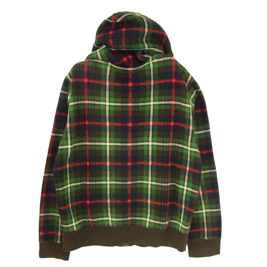 POLO RALPH LAUREN ポロ・ラルフローレン MNBLKIM1C00117 90s VINTAGE ヴィンテージ 裏サーマル チェック柄 ジップアップ フーディ パーカー グリーン系 XL【中古】