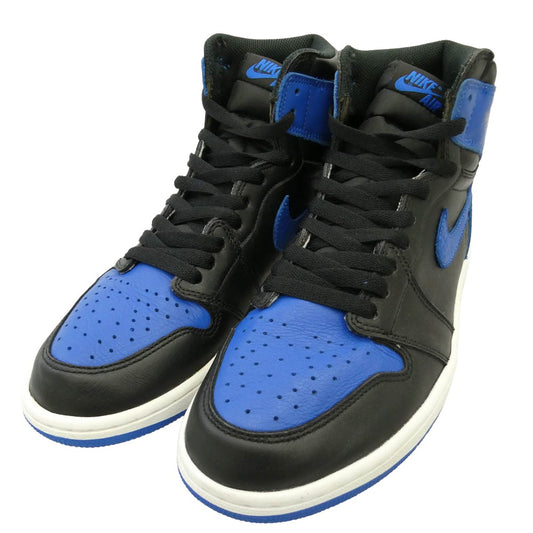 NIKE ナイキ 555088-007 Air Jordan 1 Retro High OG Royal AJ1 エアジョーダン1 レトロ ハイ ハイカット スニーカー ブラック系 ブルー系 28cm【美品】【中古】