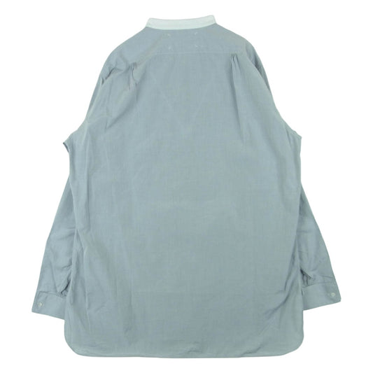 MAISON MARGIELA メゾンマルジェラ 21SS S50DL0462 四つタグ 10ライン ノーカラー バンドカラー 長袖 シャツ グレー系 41【中古】