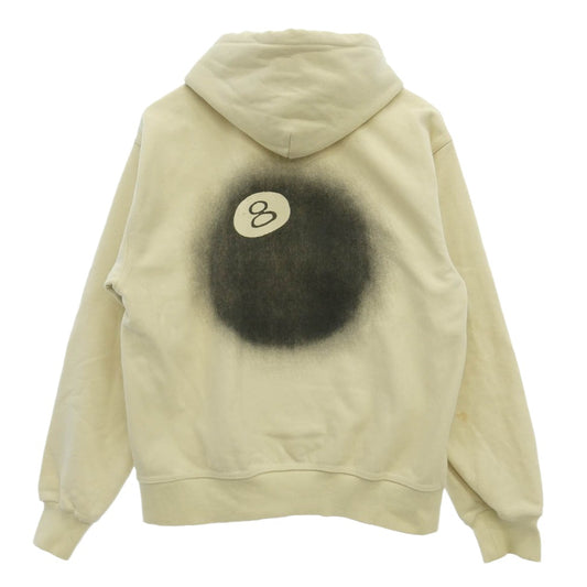 STUSSY ステューシー 8 Ball Fade hooded sweat ボール ロゴ プリント フェード スウェット パーカー フーディー ベージュ系 L【中古】