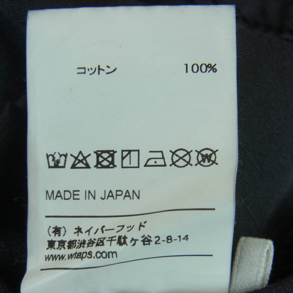 WTAPS ダブルタップス 19AW 192BRDT-SHM02 SHIRT. COTTON. RIPSTOP リップストップ ミリタリー 長袖 シャツ ダークグレー系 02【中古】