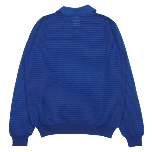 VERSACE ヴェルサーチ GIANNI VERSACE ジャンニ ヴェルサーチウール ニット ポロシャツ 長袖 ブルー系 50 4【中古】