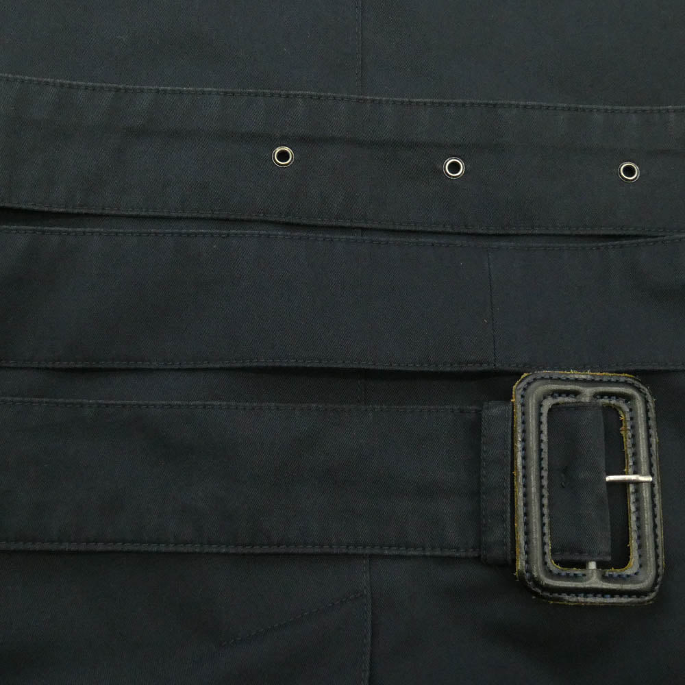 Herno ヘルノ 比翼 ステンカラー ロング コート ブラック系 44【中古】