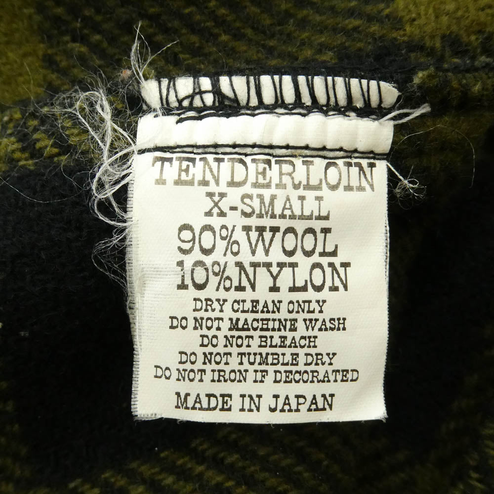 TENDERLOIN テンダーロイン 08AW T-BUFFALO JKT バッファロー チェック ウール ジャケット モスグリーン系 XS【中古】