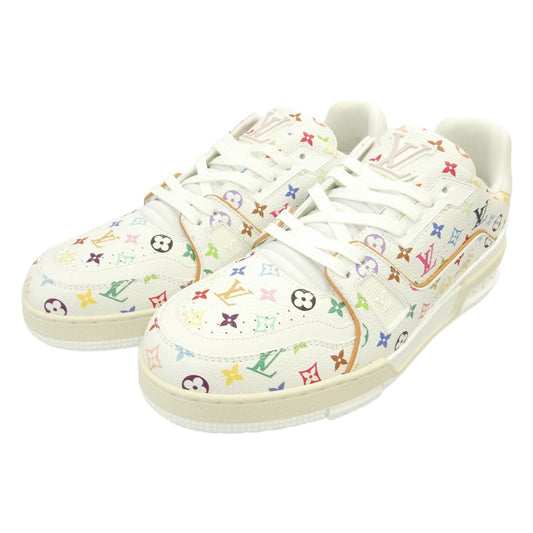 LOUIS VUITTON ルイ・ヴィトン 26SS 1AHEKU × Takashi Murakami Monogram LV × TM LV トレイナー ローカット スニーカー 村上隆 モノグラム総柄 ホワイト マルチカラー ホワイト系 8【新古品】【未使用】【中古】