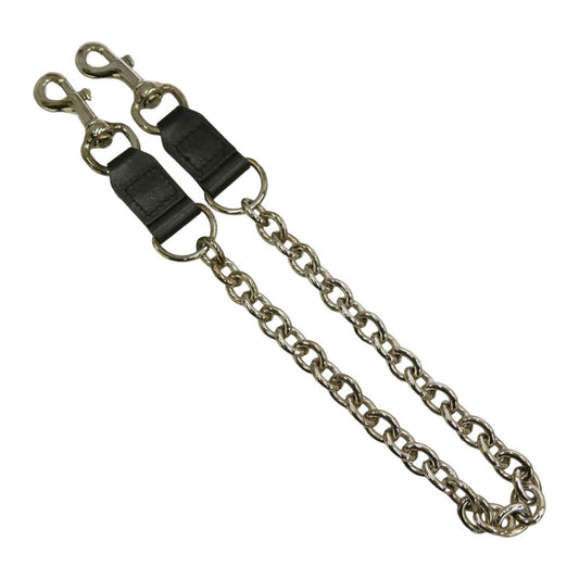 GUCCI グッチ レザーコンビ 2クリップ ウォレット チェーン ブラック系 シルバー系【中古】