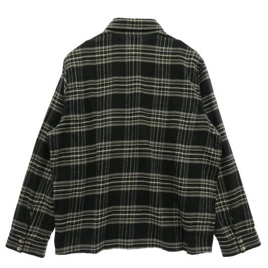 CHROME HEARTS クロムハーツ(原本無) WORK DOG BLK ICE HARVESTER PLAID クロスボールボタン プレイドチェック 長袖 シャツ XLサイズ ブラック系 グレー系 XL【美品】【中古】