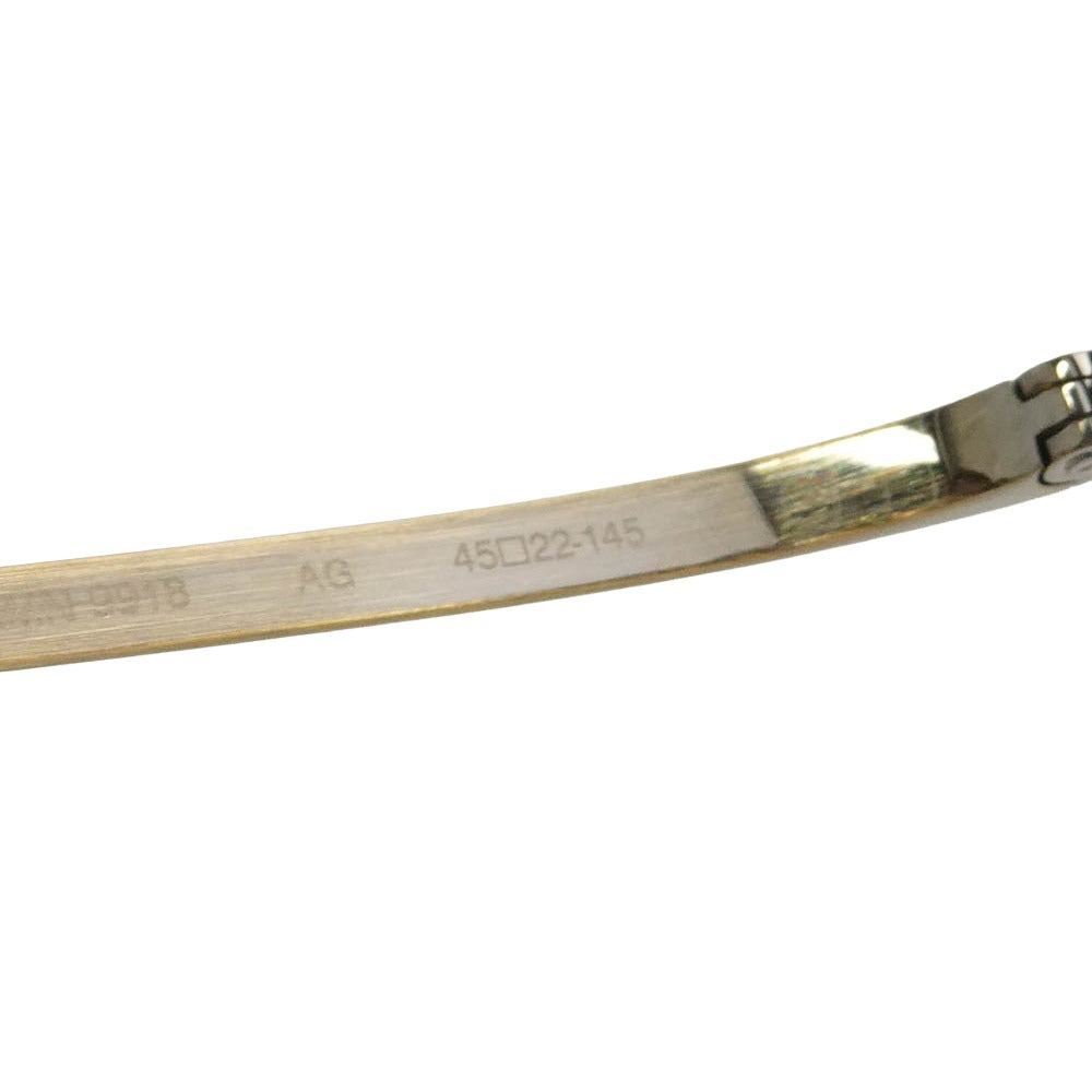 カメマンネン KMN-9918 オーバルシェイプ 眼鏡 メガネ アイウェア ゴールド系 45□22-145【美品】【中古】