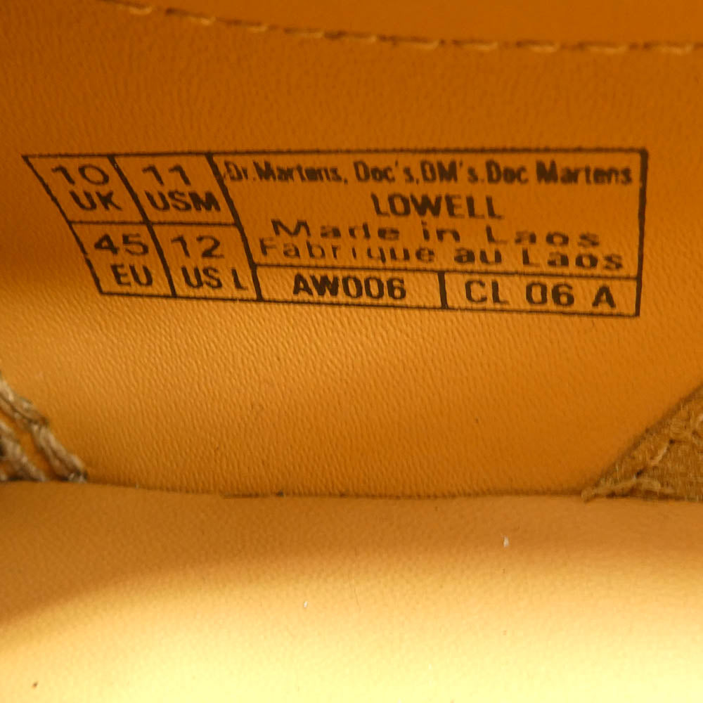 Dr.Martens ドクターマーチン 31816001 LOWELL イエロー ステッチ 4ホール モックトゥ レザー シューズ ブラック系 UK10【中古】