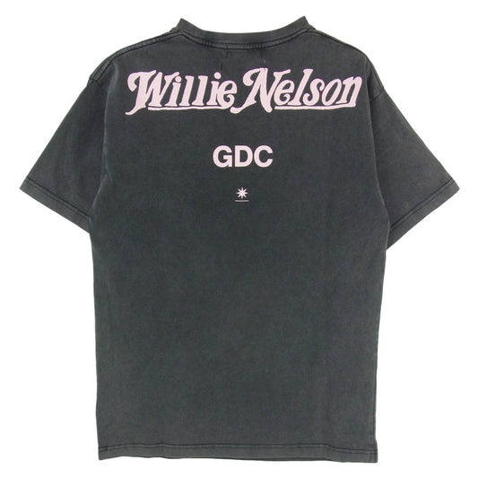 GDC ジーディーシー GD0407 WILLIE NELSON GUITAR TEE ウィリーネルソン 半袖Tシャツ カットソー ブラック系 S【新古品】【未使用】【中古】