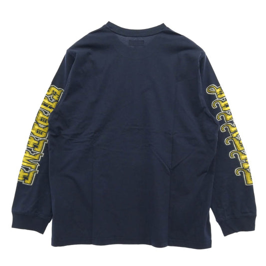 Supreme シュプリーム 25AW Intarsia Sleeve L/S Top インターシャ スリーブ 長袖 Tシャツ ネイビー系 L【極上美品】【中古】