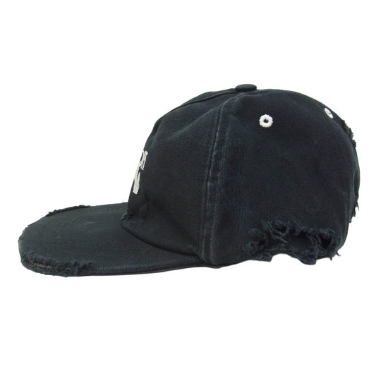 OFF-WHITE オフホワイト OWLB011S20FAB001 new logo baseball cap クラッシュ加工 ニューロゴ ベースボール キャップ 帽子 ブラック系 O/S【中古】
