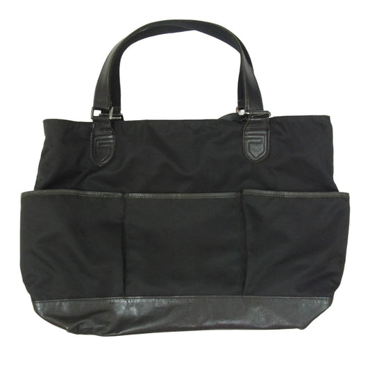 GARNI ガルニ ナイロン レザー ダブルファスナー トートバッグ ブラック系【中古】