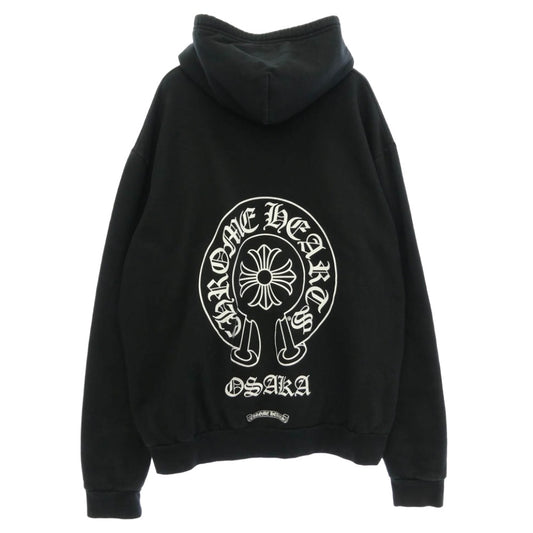 CHROME HEARTS クロムハーツ(原本無) SWTSHRT HD ZIP OSAKA 大阪限定 ホースシュープリント ダガー ジップ パーカー フーディー ブラック系 L【中古】