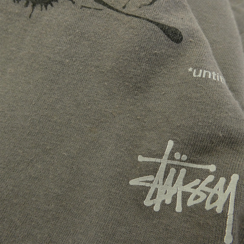 STUSSY ステューシー WTAPS ダブルタップス 90s USA製 銀タグ OLD オールド Drip Technique Tee グラフィック Tシャツ グレー系 M【中古】