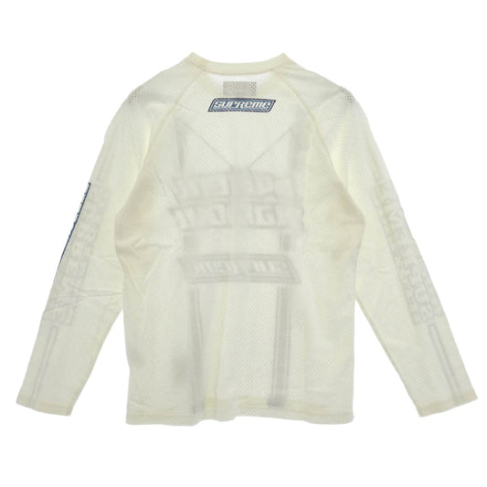 Supreme シュプリーム HYSTERIC GLAMOUR ヒステリックグラマー 24AW x HYSTERIC GLAMOUR Mesh L/S Top ヒステリックグラマー メッシュ ロングスリーブ トップ 長袖 Tシャツ カットソー オフホワイト系 ブルー系 M【中古】