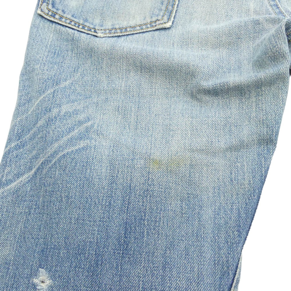 HYSTERIC GLAMOUR ヒステリックグラマー クラッシュ リペア加工 スタッズ ストレート デニム パンツ インディゴブルー系 30【中古】