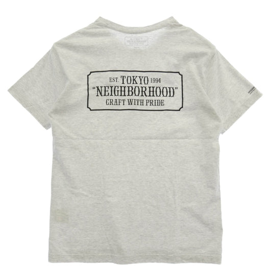 NEIGHBORHOOD ネイバーフッド ワンポイント バックロゴ 半袖 Tシャツ カットソー グレー系 M【中古】