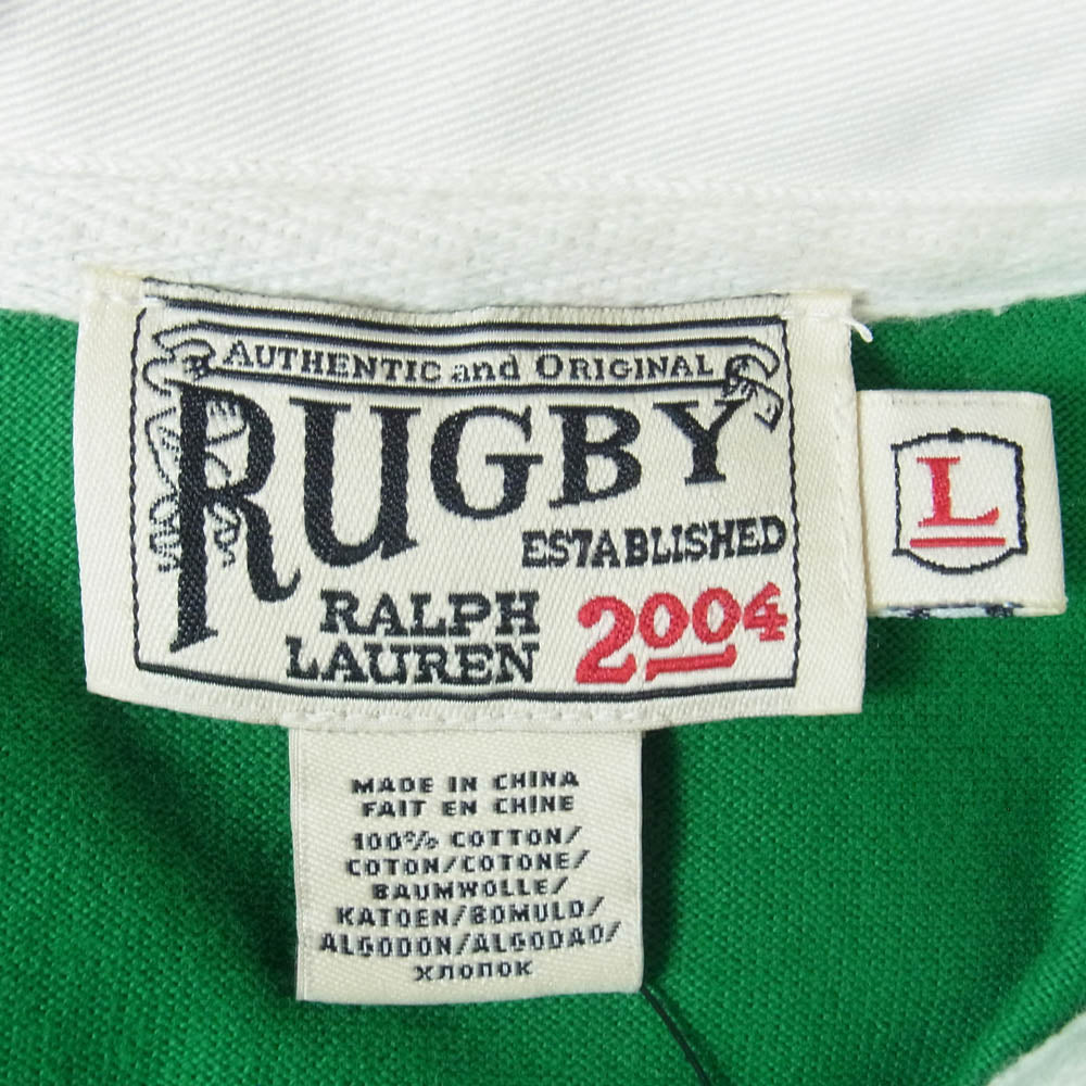 RALPH LAUREN ラルフローレン RUGBY ラグビー 半袖 ラガー シャツ グリーン系 L【中古】