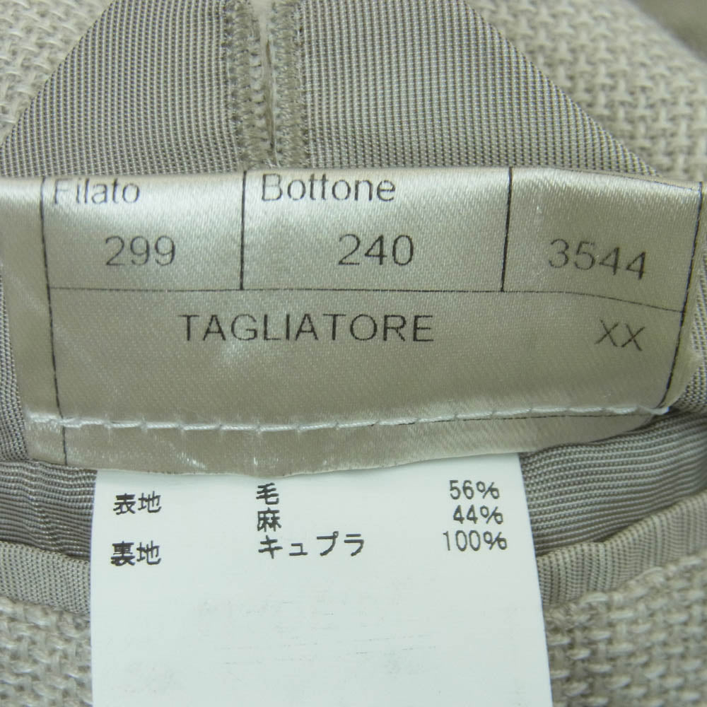 タリアトーレ 1SMC22K-12UEG232 イタリア製 ウールリネン 2B テーラード ジャケット オフホワイト系 ライトグレー系【中古】