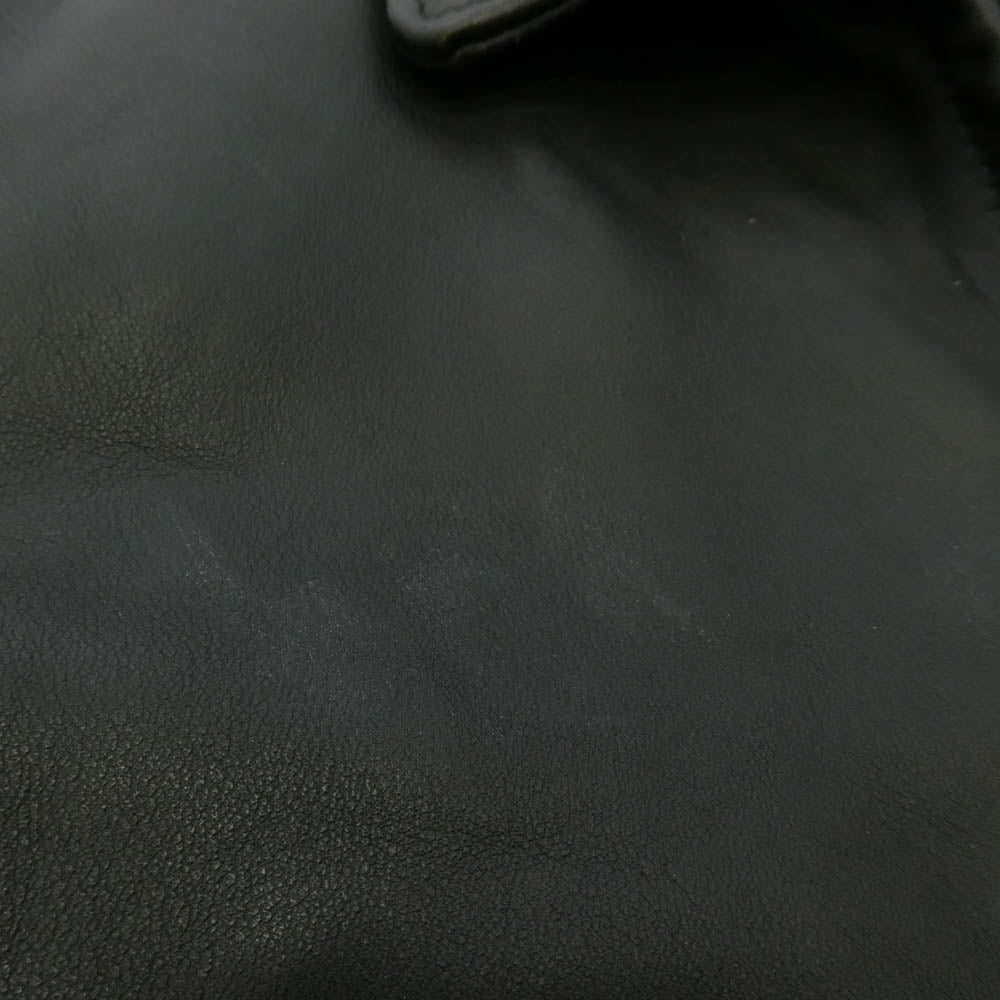 schott ショット ボアライナー付属 レザー シングル ライダース ジャケット ブラック系 38【中古】