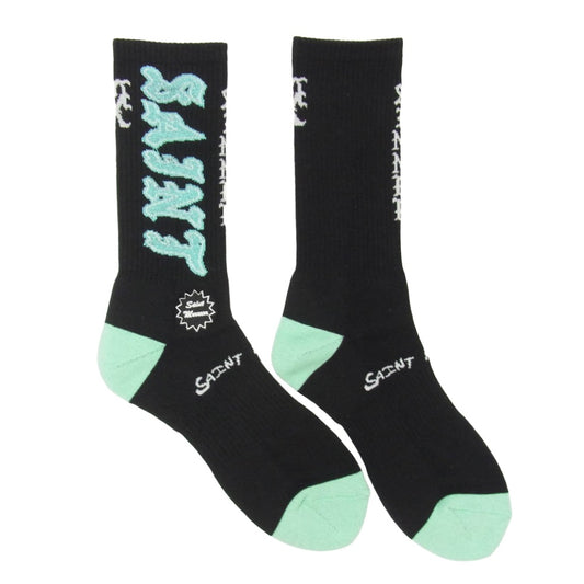 SAINT MICHAEL セントマイケル 26SS SM-MK8-0000-111 SAINT SOCKS ソックス 靴下 ブルー ブラック系 M【新古品】【未使用】【中古】