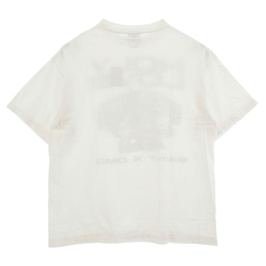 SAINT MICHAEL セントマイケル 26SS SM-MK8-0000-C08 x 河村康輔 HOLY LOVE KK_SS T-SHIRT ヴィンテージ加工 半袖 Tシャツ ホワイト系 L【極上美品】【中古】