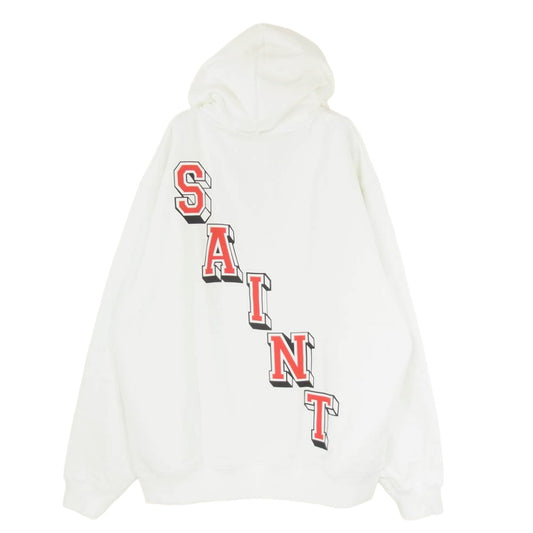 SAINT MICHAEL セントマイケル NIKE AIR JORDAN ナイキ ジョーダン 26SS SM-MK8-0000-J03 x JORDAN BRAND ジョーダンブランド MJ SM FLC HOODIE プリント プルオーバー フーディー パーカー ホワイト系 M【極上美品】【中古】