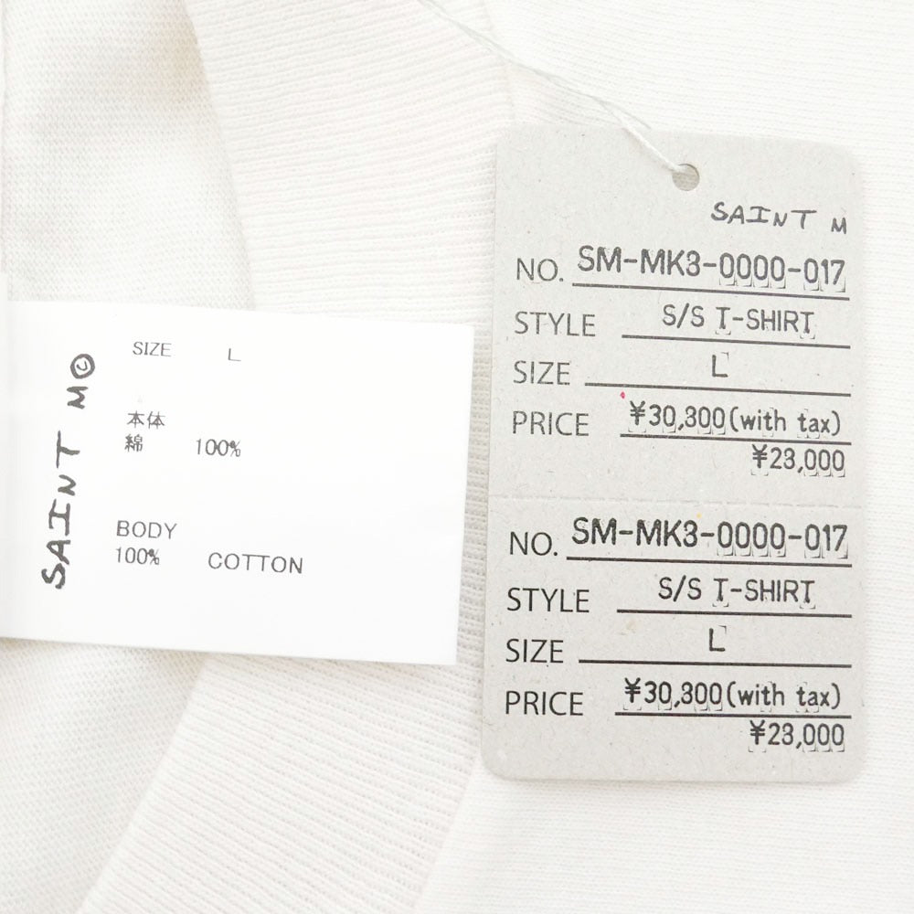 SAINT MICHAEL セントマイケル 26SS SM-MK8-0000-017 POCKET_SS T-SHIRT 胸ポケット 半袖 Tシャツ Lサイズ ホワイト系 L【極上美品】【中古】