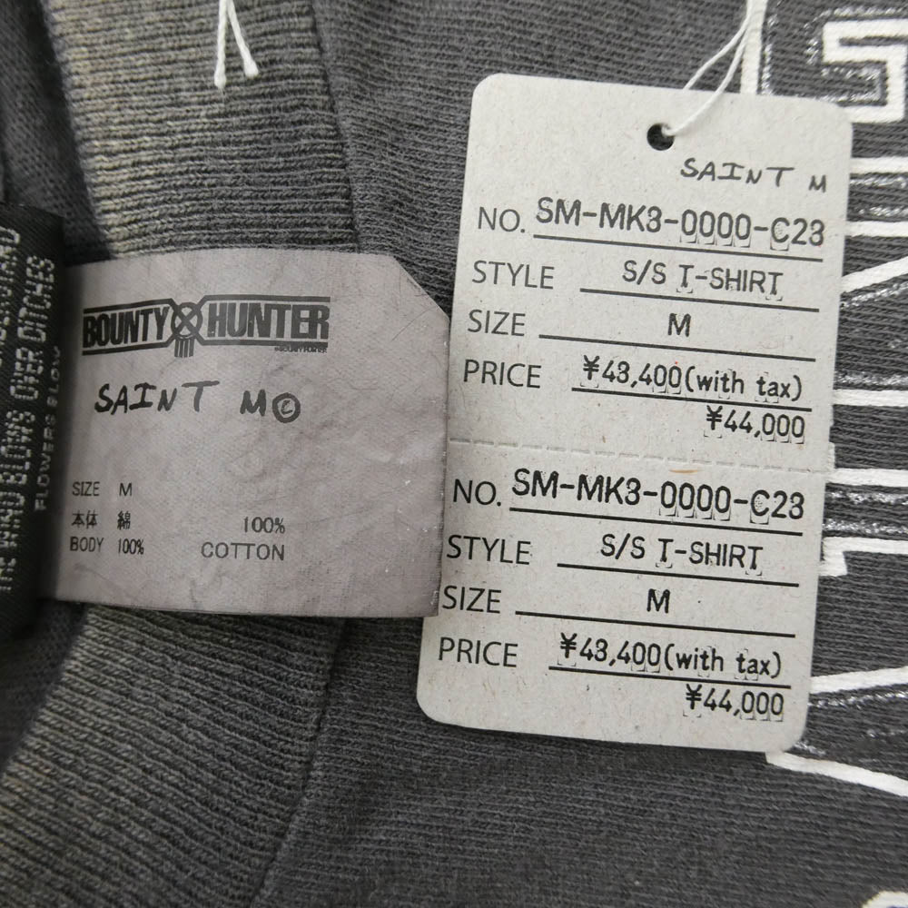 SAINT MICHAEL セントマイケル BOUNTY HUNTER バウンティーハンター 26SS SM-MK8-0000-C28 x BOUNTY HUNTER バウンティーハンター BH_SS TEE SKULL-K&BABY-M ヴィンテージ加工 半袖 Tシャツ Mサイズ ダークグレー系 M【極上美品】【中古】