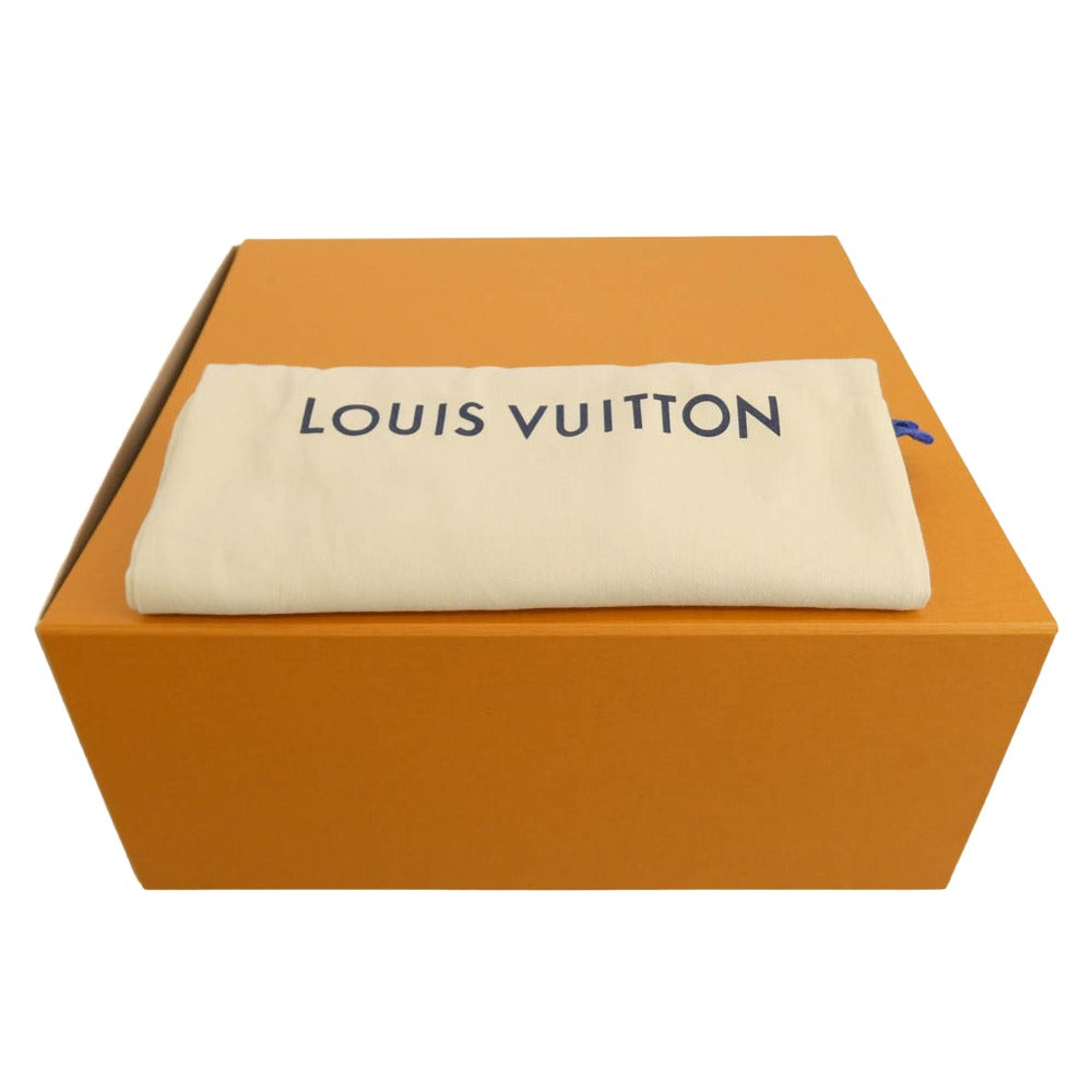 LOUIS VUITTON ルイ・ヴィトン LV トレイナー マキシ ライン スニーカー レザー ローカットスニーカー ホワイト系 オレンジ系 8【極上美品】【中古】