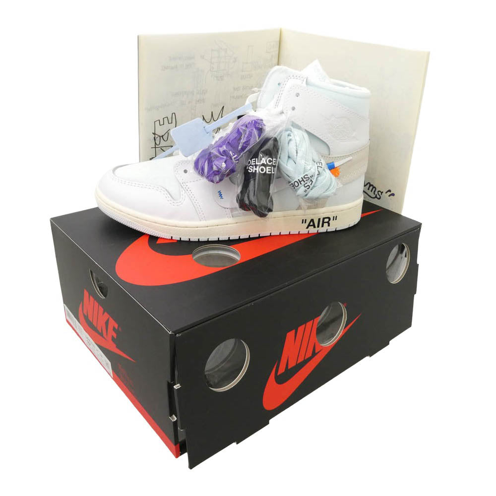 NIKE ナイキ AA3834-100 【フェイクバスターズ鑑定済】 × Virgil Abloh Archive V.A.A. ヴァージルアブローアーカイブ × Air Jordan 1 Retro High OG Alaska AJ1 エアジョーダン1 レトロ ハイ OG アラスカ ハイカット スニーカー ホワイト系 28.5cm【新古品】【未使用】【中古】