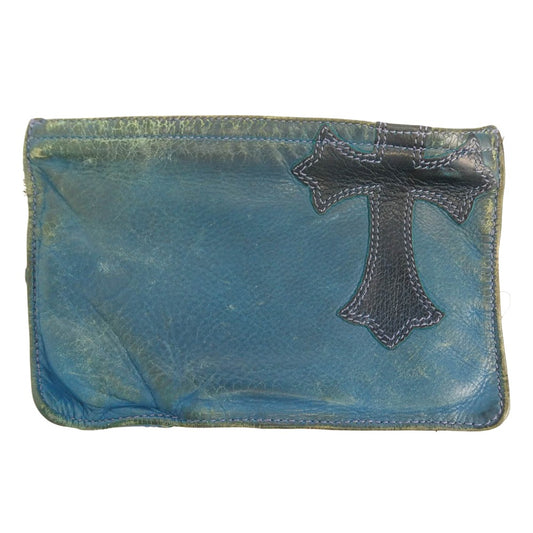 CHROME HEARTS クロムハーツ(原本有) ZPR CHNG PURSE #2 NULTY チェンジパース セメタリー クロスパッチ ダガージップ コインケース ブルー系【中古】