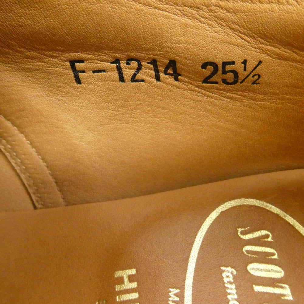 SCOTCH GRAIN スコッチグレイン F-1214 外羽根 プレーントゥ スエード レザー 革靴 ビジネスシューズ ベージュ系 25.5【中古】