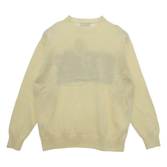 HYSTERIC GLAMOUR ヒステリックグラマー 24AW 02243NS16400 × THE ROLLING STONES HYSTERIC LOGO TONGUE ザ ローリング ストーンズ ヒステリック ロゴ フロント 編込 セーター ニット オフホワイト系 L【極上美品】【中古】