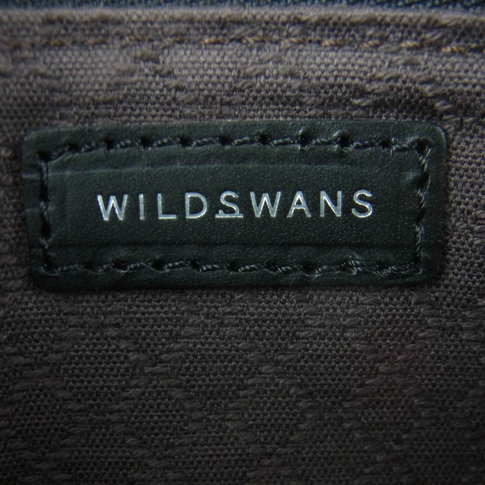 WILDSWANS ワイルドスワンズ FLAT フラット レザー スクエア型 ポーチ ブラック系【中古】