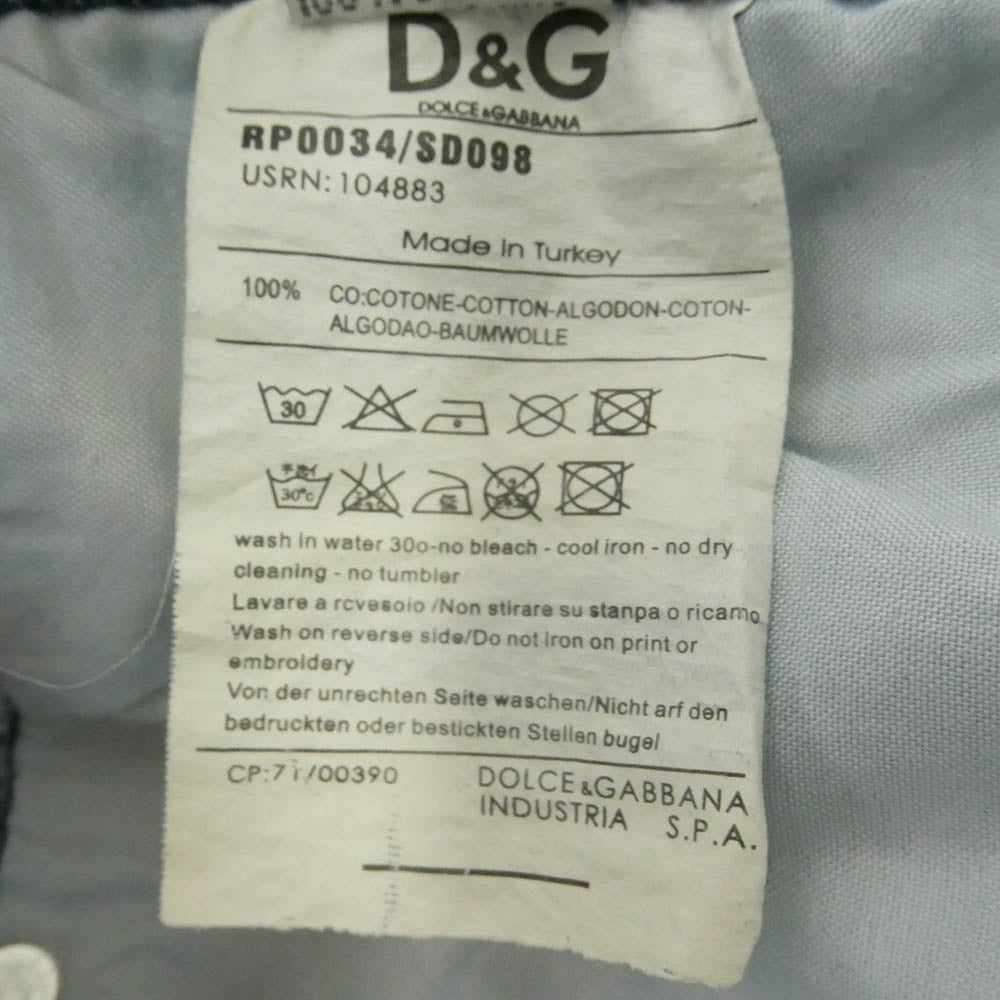 DOLCE&GABBANA ドルチェアンドガッバーナ RP0034/SD098 D&G ダメージ加工 デニム パンツ インディゴブルー系【中古】