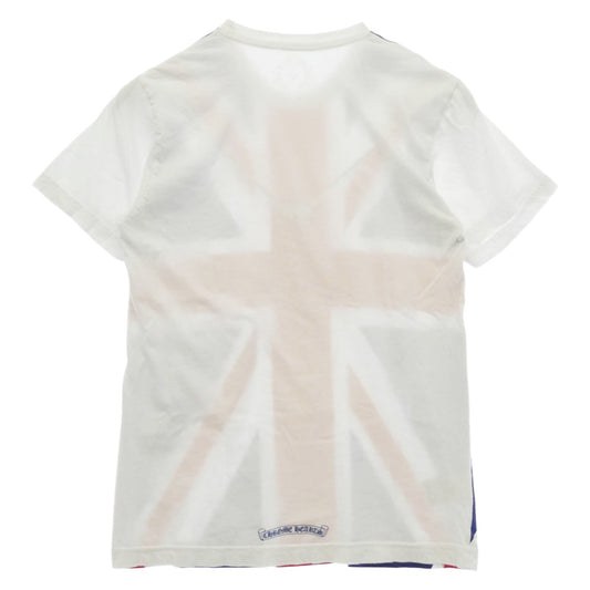 CHROME HEARTS クロムハーツ(原本無) 購入レシート付属 Union Jack Neck H T-SHRT 1 ユニオン ジャック プリント ネック ロゴ 半袖 Tシャツ ホワイト系 M【中古】