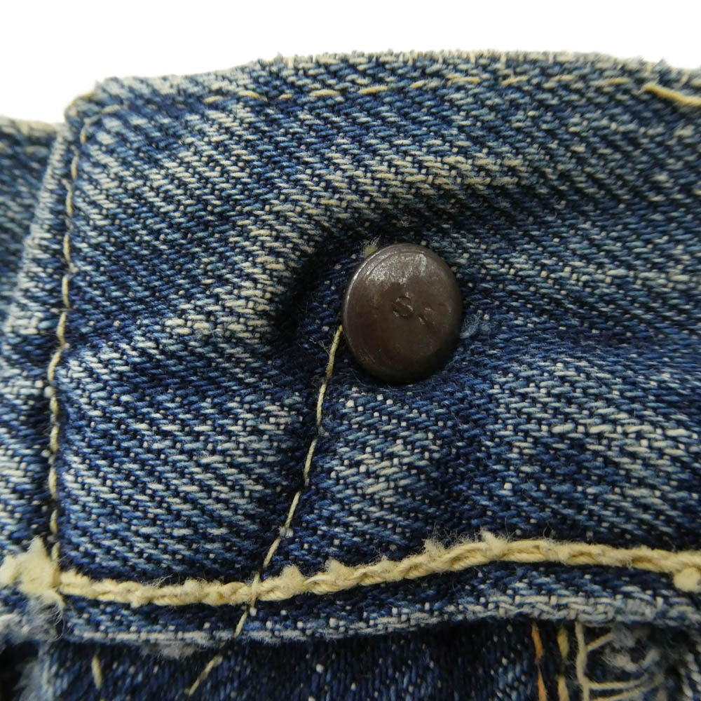 Levi's リーバイス 40s 50s 501XX 47モデル後期 トップボタン裏ドーム型刻印ツメ Vステッチ デニム パンツ W29 ブルー系 不明【中古】