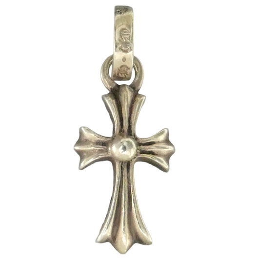 CHROME HEARTS クロムハーツ(原本無) CRS BBYFAT P SAP PAVE ベイビーファット クロス チャーム パヴェサファイア ペンダントトップ シルバー系【中古】