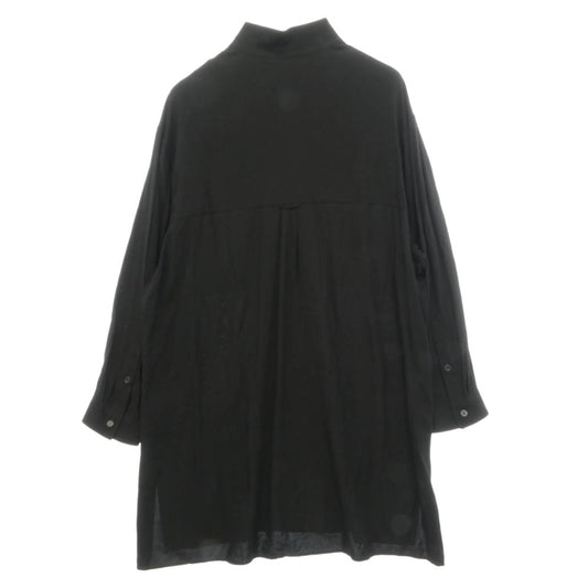Yohji Yamamoto POUR HOMME ヨウジヤマモトプールオム 23SS HZ-B40-201 花びら刺繍スタンドB レーヨン ロング ブラウス 長袖 シャツ ブラック系 2【中古】