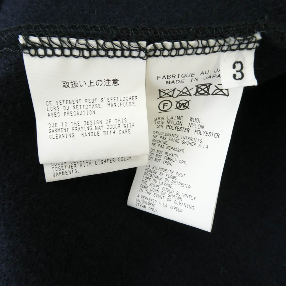 Yohji Yamamoto POUR HOMME ヨウジヤマモトプールオム 22AW HE-T28-175 WOOL RING SOFT COMPRESSED BIG POCKET LONG COAT ソフトウール ロングコート ブラック系 3【中古】
