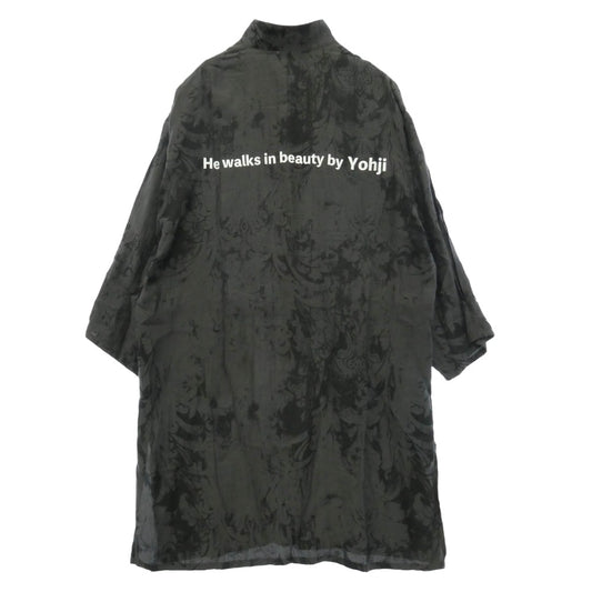 Yohji Yamamoto POUR HOMME ヨウジヤマモトプールオム 26SS HK-J76-041 JACQUARD MESSAGE PRINTED JACKET ジャカード メッセージ プリント シャツ ジャケット ブラック系 グレー系【中古】