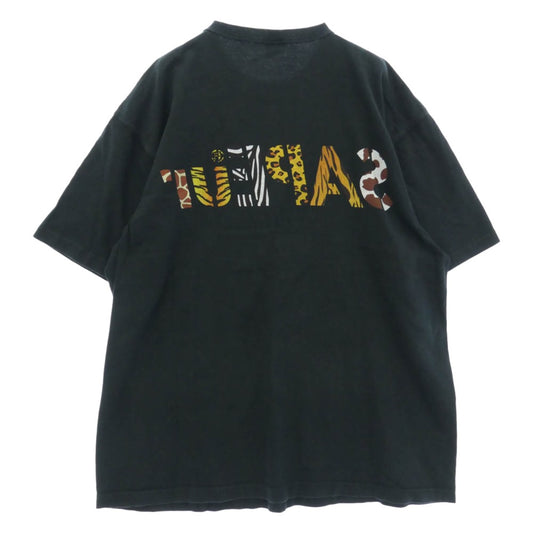 SAPEUR サプール Safari ANIMAL LOGO Tee アニマル ロゴ プリント Tシャツ 半袖 カットソー ブラック系 XL【中古】