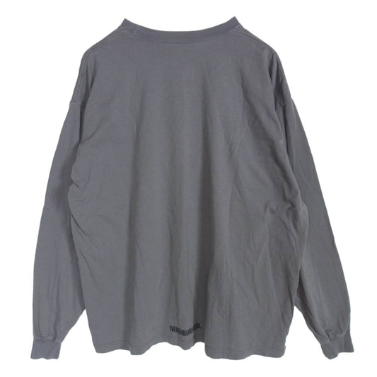 NEIGHBORHOOD ネイバーフッド センターロゴ プリント ロングスリーブ 長袖 カットソー グレー系 XXL【中古】