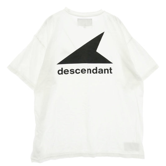 DESCENDANT ディセンダント CETUS SS ワンポイント ロゴ バックプリント Tシャツ 半袖 カットソー ホワイト系 4【中古】