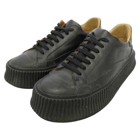 JIL SANDER ジルサンダー JI32535A1156101 SMOOTH LEATHER SNEAKER スムースレザー プラットフォーム シューズ ローカット スニーカー ブラック系 40【中古】