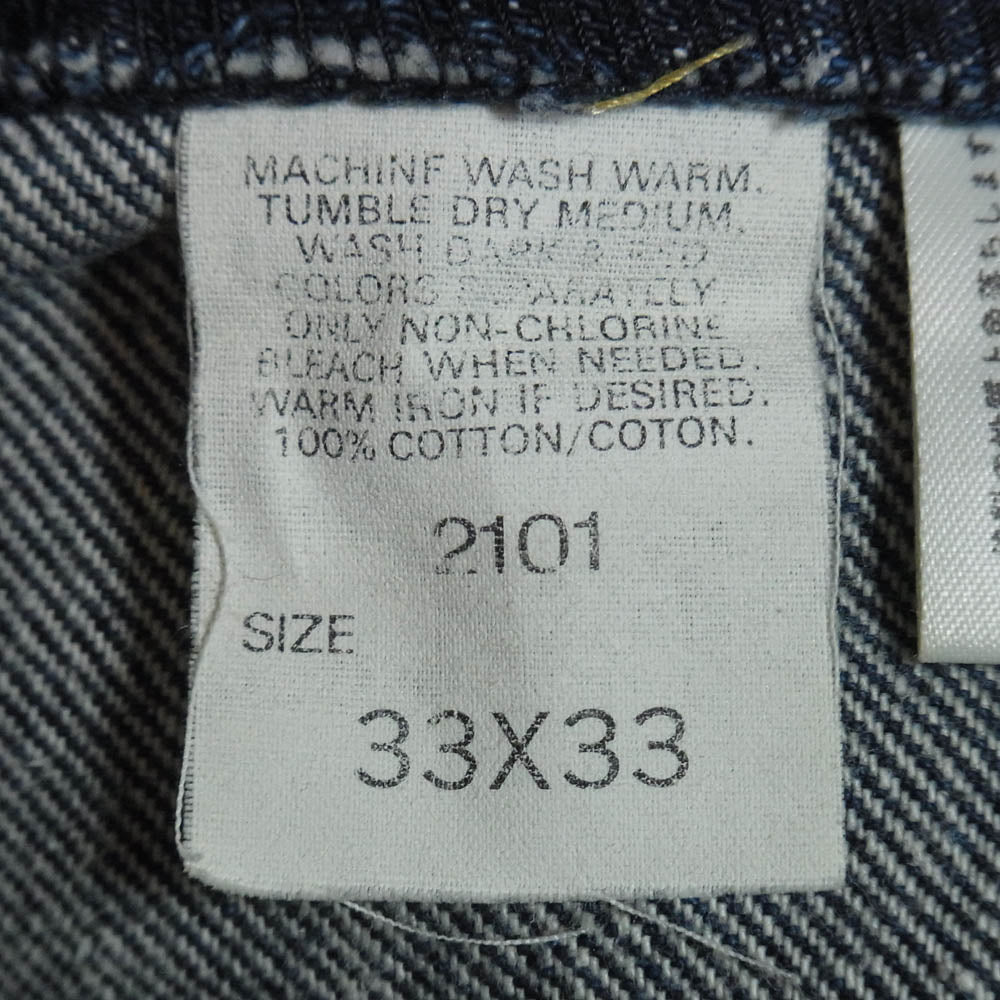 Lee リー 2101 センター赤タグ 101B COWBOY 復刻 デニム パンツ インディゴブルー系 33【中古】