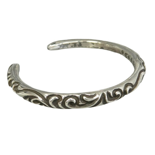 CHROME HEARTS クロムハーツ(原本無) BANGLE SCROLL スクロールバンド バングル ブレスレット Sサイズ シルバー系【中古】