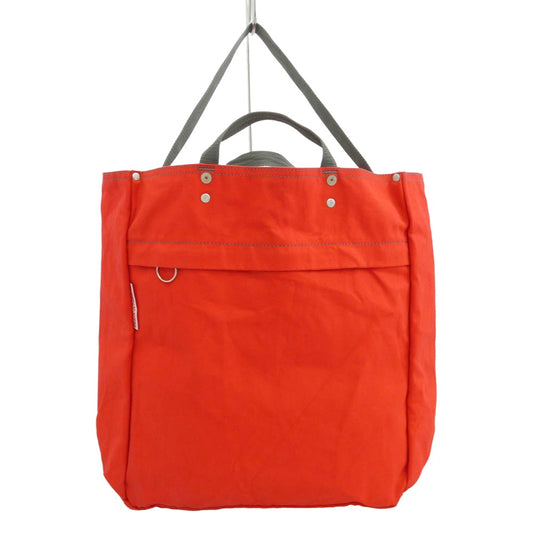 ネセサリー オア アンネセサリー BAG 'n' NOUN バッグンナウン コットンキャンバス 2WAY ワンショルダー トートバッグ レッド系【中古】